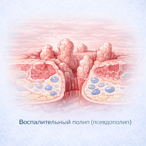 Воспалительный полип прямой кишки при воспалении слизистой