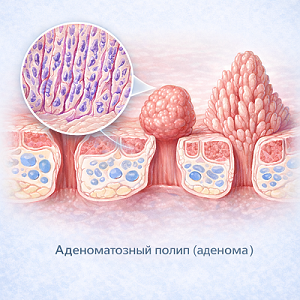 Аденоматозный полип прямой кишки, гистологическое строение